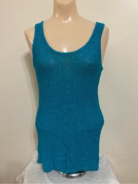 Teal Knit 100% Rayon Tank 
Item# SSswt2
